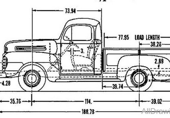 Ford F-100 Pickup (Форд Ф-100 Пикап) - чертежи (рисунки) автомобиля